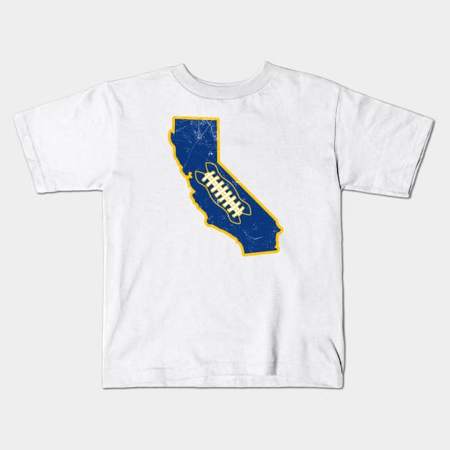 California Football, Retro - White Kids T-Shirt by KFig21